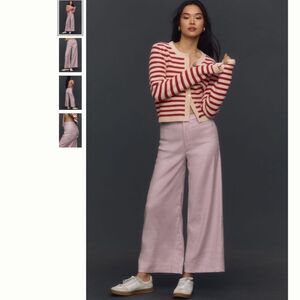 Anthropologie Maeve The Ettie High-Rise Crop Wide-Leg Pants Linen Edition